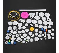 Juego de Engranajes de Plástico ABS de 85 Piezas con Funda de Eje de Polea para Fabricación de Modelos Científicos y Accesorios de Robótica DIY