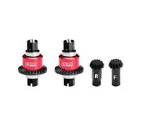 Juego de engranajes diferenciales delanteros y traseros de aleación 7075 de acero al carbono 4140 + aluminio 12/30T para Arrma 1:18 Granite GROM / 1:14 Typhon GROM / Mojave 1:16 GROM/Quake GROM/Gorgon