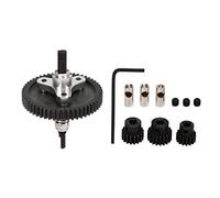 Juego de engranajes diferenciales RC 54T engranaje diferencial Universal 15T 17T 19T RC engranaje de piñón de repuesto para Traxxas Slash (Plata)