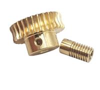 Juego de engranajes helicoidales de turbina de cobre, relación 45:1, módulo 0,5M, 45 dientes, eje de 20 mm, diámetro interior de 3-6,35 mm.(6mm bore rod)