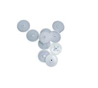 Juego de engranajes plástico, 10 piezas 0,5 módulo 38 dientes Engranaje plano 383A, M 38T 20 mm diámetro cilíndrico Motor ajuste apretado 3 Transmisión del motor