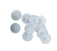 Juego de engranajes plástico, 10 piezas 242.5A Piñón 0.5M 24T Engranaje plano cilíndrico .5 Módulo 24 dientes 2. mm Eje apretado Modelo DIY Transmisión motor engranaje recto
