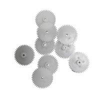 Juego de engranajes plástico, 10 piezas 322A Piñón Eje apretado 2 mm Modelo bricolaje Engranaje 0.5 Módulo 32 dientes cilíndrico .5M 32T Transmisión del motor rueda reducción