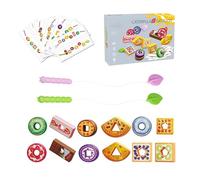 Juego de enhebrar para niños pequeños - Estimulador de coordinación manos a ojos - de encaje de frutas y verduras para motricidad fina - para niños y niñas en casa escolar, viaje