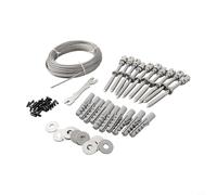 Juego de enrejado de alambre de montaje en pared con soportes de acero inoxidable de cabeza cruzada resistente y cuerda de alambre de 16 m para promover el crecimiento y la estabilidad de las plantas