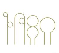 Juego de enrejado de metal para plantas trepadoras con cuatro diseños de varillas para un apoyo estable de plantas trepadoras en macetas de interior y exterior (cuatro juegos de oro)