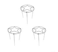 Juego de enrejado de metal resistente para plantas con 3 marcos de hierro interconectados diseñados para macetas de interior, camas al aire libre y jardinería en espacios pequeños (negro)