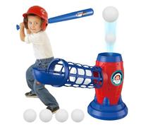 Juego de entrenamiento de béisbol juvenil | ABS Bat 23.23in extensible 14.17in Retractable, Holds 5 Balls, Automatic Pitching Machine With Remote Control Battery Powered | Kids Outdoor Sports Practice