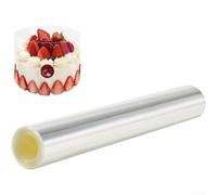 Juego de envoltorios para hornear pasteles para presentación de mousse, película para mascotas de 30 cm x 5 m con calcomanías para detalles consistentes de bordes en postres