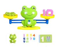 Juego de equilibrio de juguete de rana, escala de equilibrio de plástico, juegos de matemáticas para jardín de infantes con tarjetas de números de rana, juguetes educativos para contar para niños a p