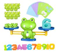 Juego de Equilibrio de Rana, balanza de plástico, Juegos de matemáticas para jardín de Infantes con Rana, números y Tarjetas, Juguetes educativos para Contar para niños Mayores de 3 años. Juguete