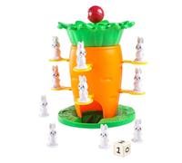 Juego De Equilibrio - Diseño De Torre De Zanahoria, Con 8 Figuras De Conejitos, Juguete Interactivo | Juego De Mesa De Entrenamiento Lógico Para Padres E Hijos | Niños Niños Niñas Hogar Escuela Aula F