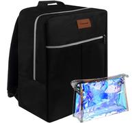 TRIZAND Juego de equipaje de mano, mochila para vuelo de avión, estuche de viaje transparente, gadgets de viaje 23734, Negro , 38 x 24 x 18 cm, Clásico