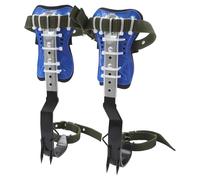 Juego de equipo de escalada de árboles, juego de vías ferratas, cinturón de seguridad, altura ajustable, con guantes, capacidad de carga 150 kg, azul, para montañismo, escalada de árboles, exterior