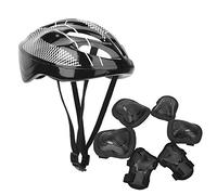 Juego de Equipo de Protección para Patinaje para Adultos de 7 Piezas, Rodilleras, Coderas, Guantes, Casco, Kit de Casco para Patinaje sobre Ruedas para Adultos (Negro)