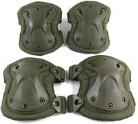 Juego de equipo de protección táctico deportivo, rodilleras, coderas y rodilleras, rodilleras protectoras de camuflaje para tiro (verde militar)