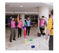 Juego de Equipo Equipo Torre Juego Adultos Trabajo, Actividades Al Aire Libre Día del Campo Kit De Juegos De Apilamiento De Bloques para Mejorar Las Habilidades De Comunicación(Blue,8PCS)