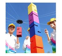 Juego de Equipo Juegos De Formación De Equipos Al Aire Libre For El Trabajo, Actividades Al Aire Libre For Adultos, Juegos De Team Tower Games, Juego De Competición Divertido De Día De Campo(Blue,8PCS