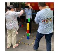 Juego de Equipo Juegos De Torre De Equipo For El Trabajo, Actividades Al Aire Libre For Adultos, Trabajo En Equipo, Fiesta, Juego Divertido For Grupos Escolares De Oficina(Yellow,5PCS)
