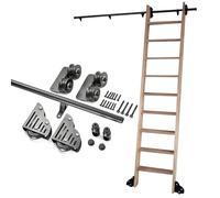 Juego de escalera deslizante para biblioteca para un fácil acceso a estantes altos, perfecto para interiores del hogar y techos, diseño de ahorro de espacio para Ele Sto Soluts.