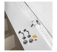 Juego de escaleras de acrílico transparente personalizable, para montar en la pared, antideslizante, longitudes ajustables de 48 cm a 6 m (soporte plateado de 500 cm), accesorio seguro y elegante para