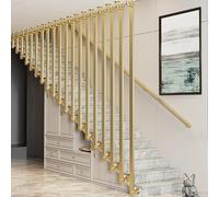 Juego de escaleras interiores - Barandilla de seguridad antideslizante para personas mayores, barra de rodadura de metal dorado con soportes de longitud perfecta para 2-7 peldaños y elegante
