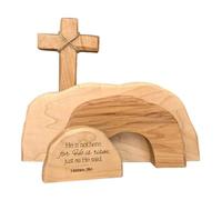 Juego de escenas de resurrección genérico, madera de resurrección escena Tiered Tray Kit, Handcrafted Jesus Nativity Sign, Religious Christian Table Decor, Catholic Home & Church Decor