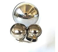 Juego de esclavitud SM de acero inoxidable con esposas/esposas + máscara/casco/collar con cabeza de bola de metal, de sujeción/grillete, fetiche BDSM/SM tortura juegos de esclavos juguete M-Bleu