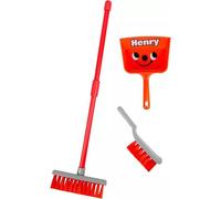 Set de cepillos Casdon Henry, Set de juguetes de limpieza para niños a partir de 3 años, Divertido y educativo, Incluye escoba, cepillo y recogedor