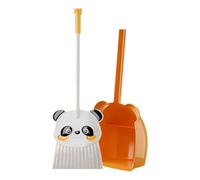Juego de escoba infantil y recogedor, escoba para niños y paletas - Cute panda panda panda escoba y polvo combinado | Ayudante de limpieza, pequeña combinación de limpieza falsa de juego para la