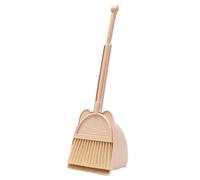 Juego de escoba y recogedor para niños, lindo y mini juego de escoba y recogedor para niños, kit educativo de limpieza de ABS para el hogar, jardín de infantes, beige para niños y niños