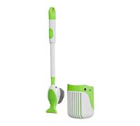 Juego de escobilla de baño de silicona con soporte de secado rápido, incluye bandeja de goteo para limpieza higiénica y cómoda del baño (verde)