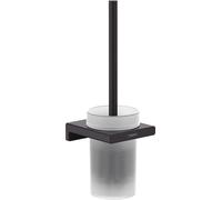 Juego de escobilla de baño hansgrohe AddStoris para montaje en pared, negro mate