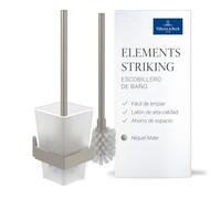 Juego de escobilla de baño Villeroy & Boch Elements Striking, Cuadrada - Níquel