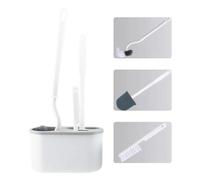 Juego de escobilla de inodoro 3 en 1 con soporte, herramienta multifuncional montada en la pared para cepillos de baño y lavadero