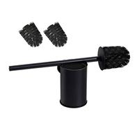 Juego de escobilla de inodoro duradera de acero inoxidable 304, fácil de limpiar y diseño discreto, accesorio de baño negro moderno