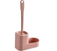 Juego de escobilla de inodoro y soporte de goma con soporte, elegante cepillo de limpieza de inodoro para baño, accesorios esenciales de limpieza de cepillo de inodoro