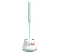 Juego de escobilla de inodoro y soporte, limpiador de cuencos de mango largo, herramientas ergonómicas de limpieza del hogar, sin taladrar, removedor de manchas para el hogar y hotel