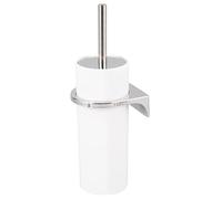 Juego de escobilla Redonda Savona de Bremermann Incl. Soporte de Pared para Pegar o taladrar y 1 Cabezal de escobilla de Repuesto - para baños y aseos de Invitados de plástico