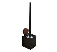 Juego de escobilla y soporte para inodoro montado en la pared | Cuerpo de metal a prueba de fugas con protector | Herramienta de limpieza de baño que ahorra espacio para el hogar | Accesorios de