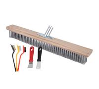 Juego de escobillas de alambre de acero inoxidable - Herramienta de limpieza para madera y acero 20/30/50 cm | Escoba metálica con cerdas resistentes, eliminación de malas hierbas, limpieza de