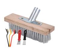Juego de escobillas de alambre de acero inoxidable - Herramienta de limpieza para madera y acero 20/30/50 cm | Escoba metálica con cerdas resistentes, eliminación de malas hierbas, limpieza de
