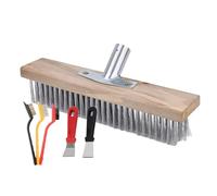Juego de escobillas de alambre de acero inoxidable - Herramienta de limpieza para madera y acero 20/30/50 cm | Escoba metálica con cerdas resistentes, eliminación de malas hierbas, limpieza de