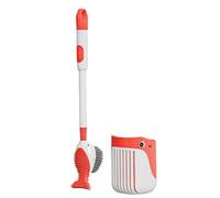 Juego de escobillas de inodoro con diseño de de dibujos animados | Dispensador de mango recargable con cepillo de mango largo | Herramienta de limpieza de baño divertida y funcional, bonito