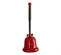 Juego de escobillas de inodoro con mango largo para inodoros en cuclillas, cabezal curvado flexible que llega a las esquinas muertas, herramienta de limpieza de baño ABS con base de drenaje, rojo