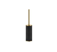 Juego de escobillas de pedestal Gessi Inciso, contenedor negro mate, 58544727, Color: Latón cepillado PVD