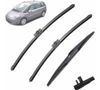 Juego de escobillas limpiaparabrisas delanteras y traseras compatible con Citroen C4 Grand Picasso C4 Picasso 2006-2008 Parabrisas 30"30"14"