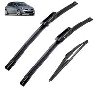 Juego de escobillas limpiaparabrisas delanteras y traseras compatible con Renault Clio 3 Grandtour 2008-2012 parabrisas ventana 24"+16"+12"