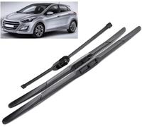 Juego de escobillas limpiaparabrisas delanteras y traseras para Hyundai i30 2012-2017 26in+14in+13in Parabrisas De Coche Escobillas Cepillo de Lluvia