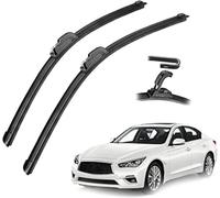 Juego de escobillas limpiaparabrisas delanteras y traseras para Infiniti Q50 2014-2016 Parabrisas De Coche Escobillas Cepillo de Lluvia